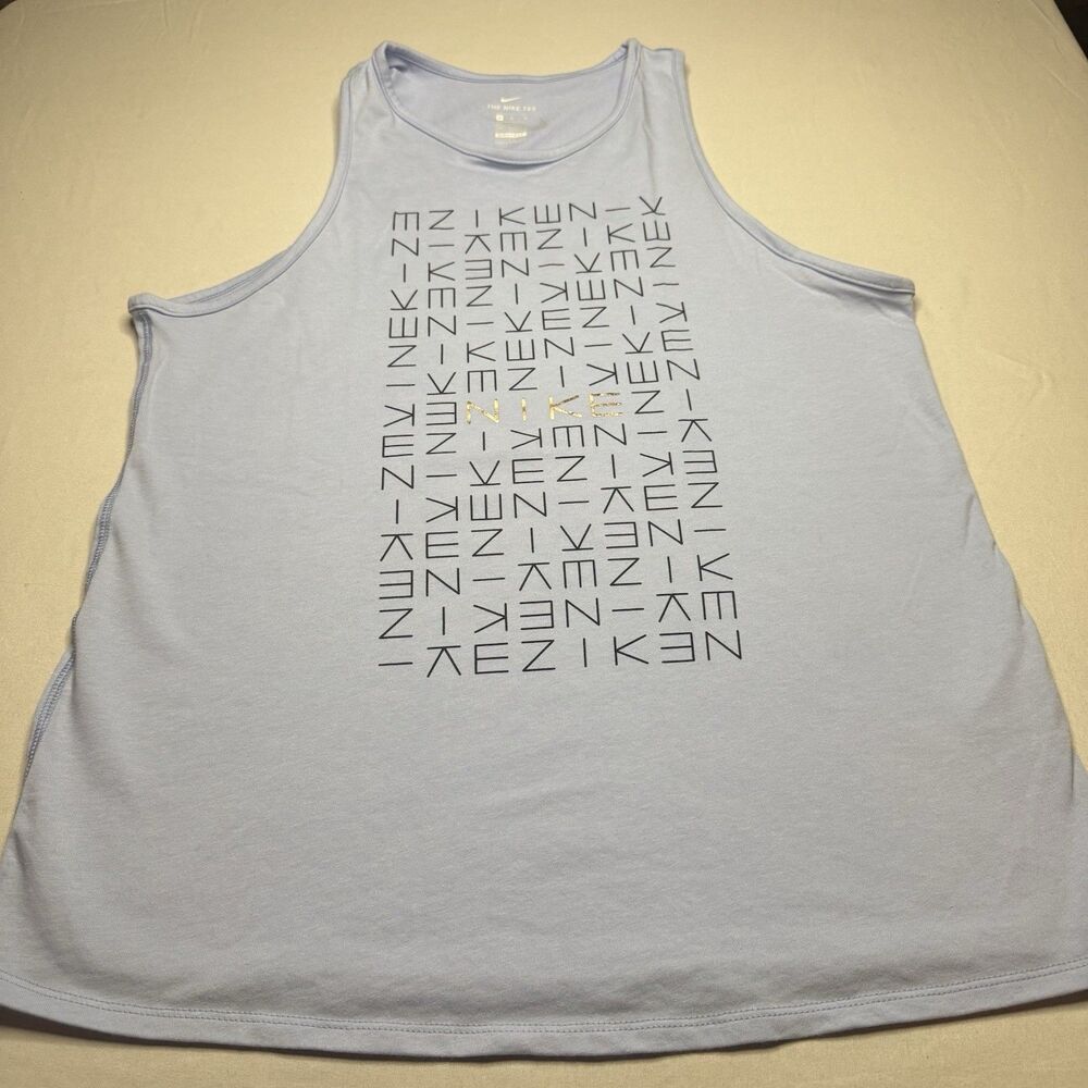 The Nike Tee Size Medium DRI-FIT Tank Athletic Fit Light Blue Running Tennis Gym